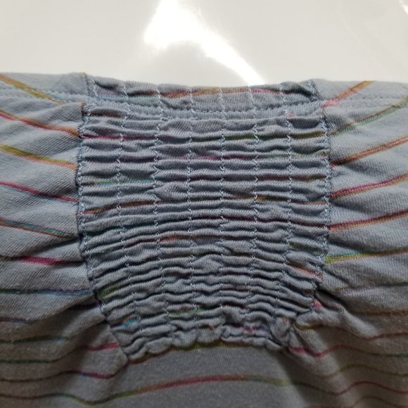 Realitee Threads top Small strapless rainbow striped ruched bust Y2K scene kid - Picture 5 of 12